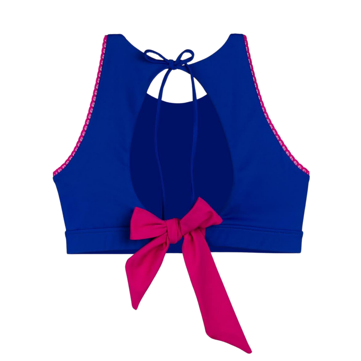 SugarChic High Neck Mastectomy Bikini Top - Deep Blue/Rich Pink