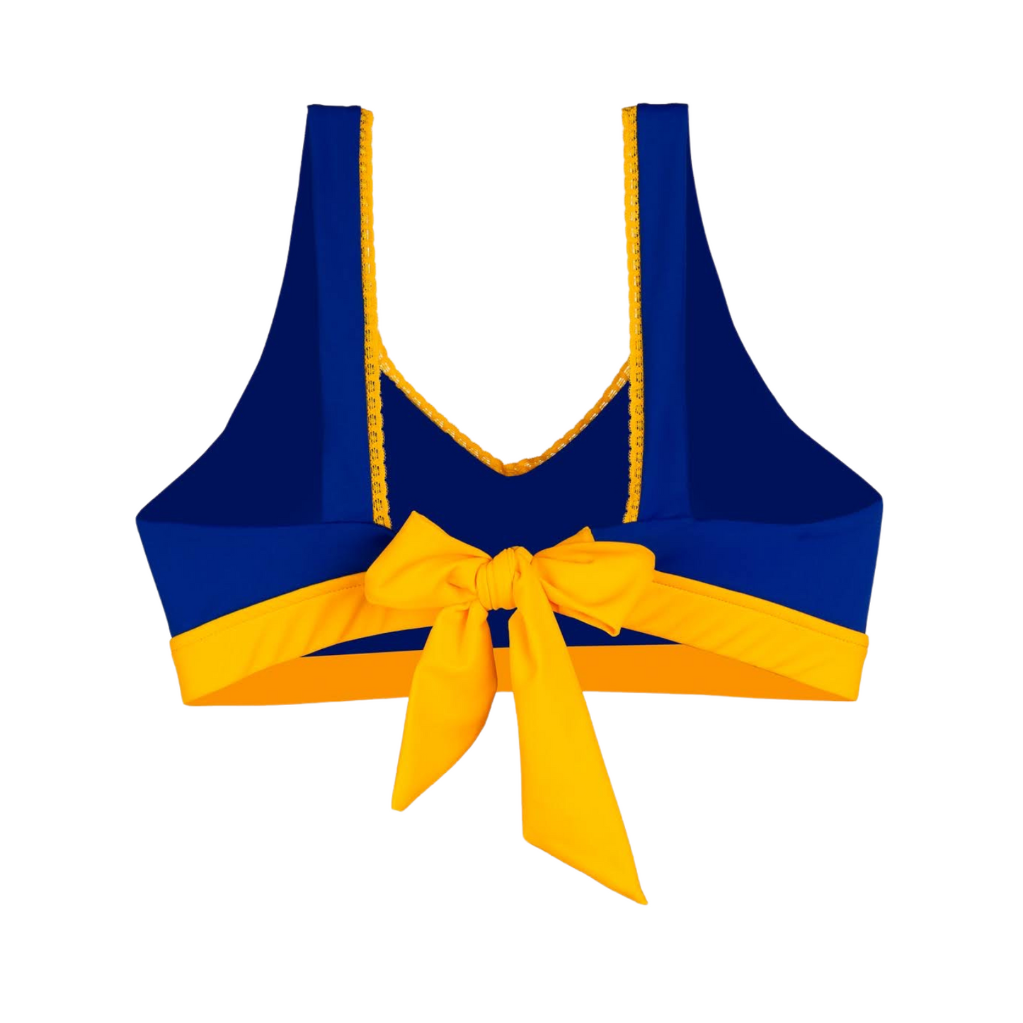 Sweet Treat Elegance Mastectomy Bikini Top - Deep Blue/Yellow Ochre
