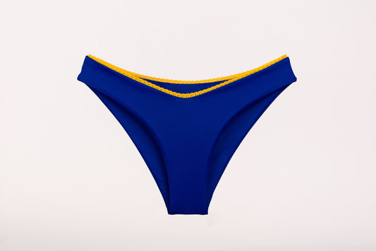 Chic Bikini Bottom - Deep Blue/Yellow Ochre