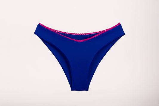 Chic Bikini Bottom - Deep Blue/Rich Pink