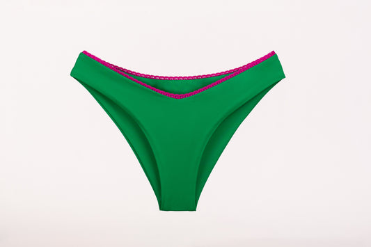 Chic Bikini Bottom - Forest Green/Rich Pink