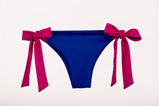 SugarChic Bow Bikini Bottom - Deep Blue/Rich Pink