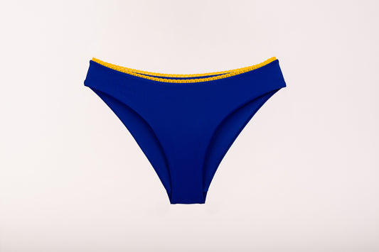 Sweet Treat Elegance Bikini Bottom  - Deep Blue/Yellow Ochre