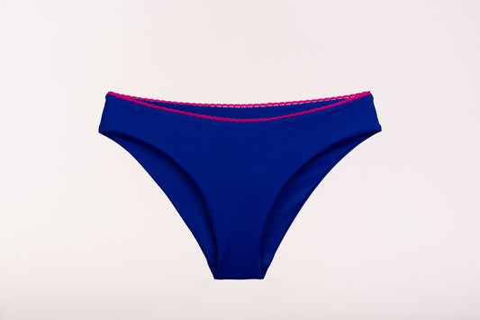 Sweet Treat Elegance Bikini Bottom - Deep Blue/Rich Pink