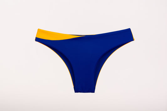 Two-Tone Twister Bikini Bottom - Deep Blue/Yellow Ochre