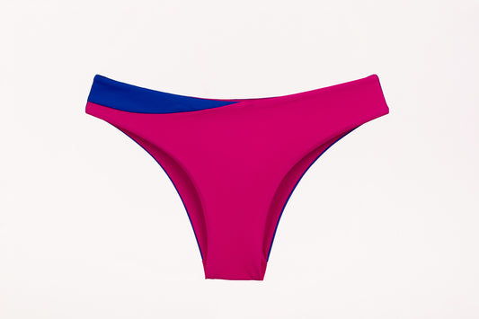 Two-Tone Twister Bikini Bottom  - Deep Blue/Rich Pink