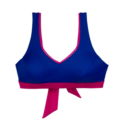 Sweet Treat Elegance Prothese vriendelijke Bikini Top - Blauw / Roze