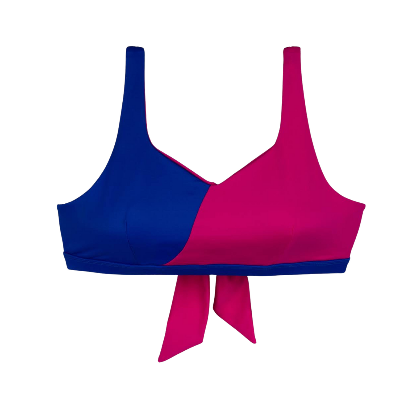 Two-Tone Twister Prothese vriendelijke Bikini Top - Blauw / Roze