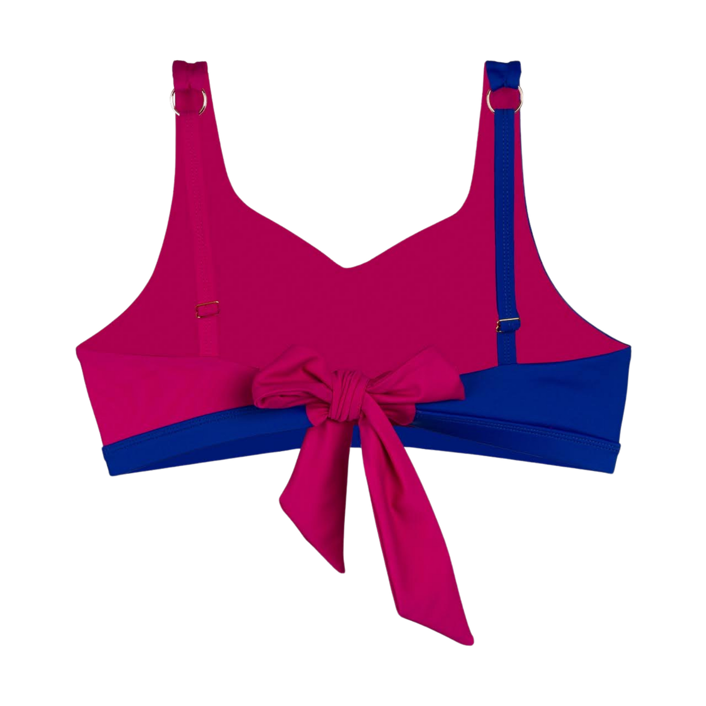Two-Tone Twister Prothese vriendelijke Bikini Top - Blauw / Roze