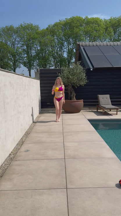 Two-Tone Twister Bikini Set - Roze - Geel